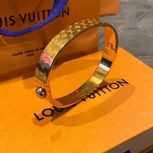 Louis Vuitton gold nanogram bracelet cuff